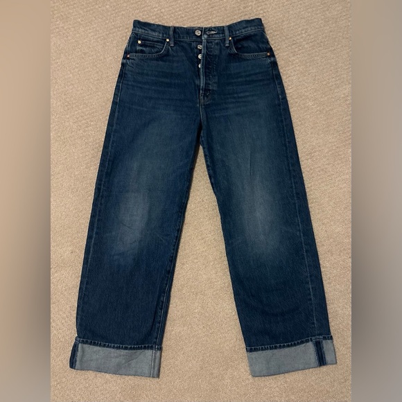 MOTHER The Spitfire Nerdy Cuff Jeans in Did You Bring Me Anything? Size 24 - Picture 4 of 8